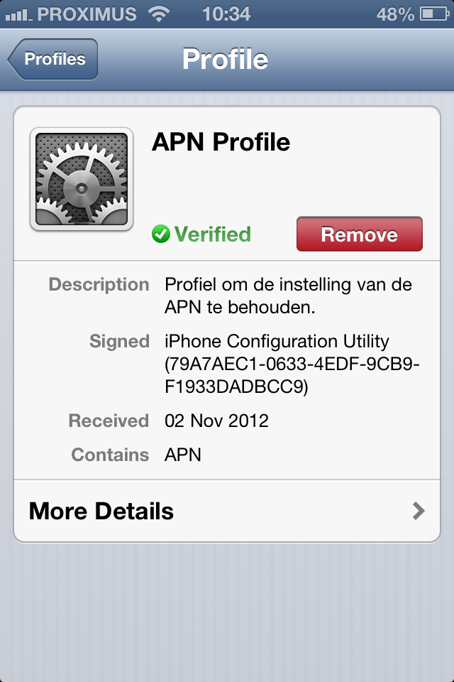 Make your APN settings for Proximus on your iPhone stick ...